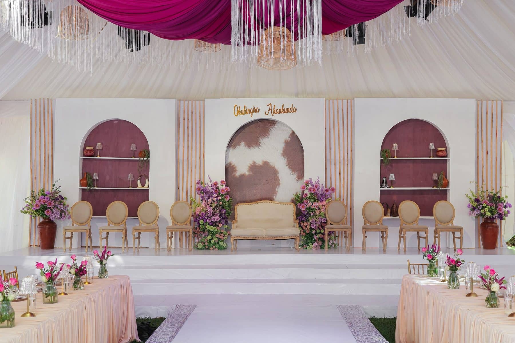 Plum Arches & Gilded Chairs